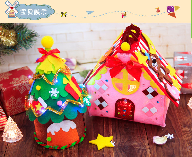 Không dệt khay carton kẹo hộp trẻ em của handmade gói nguyên liệu diy mẫu giáo sáng tạo cha mẹ và con câu đố