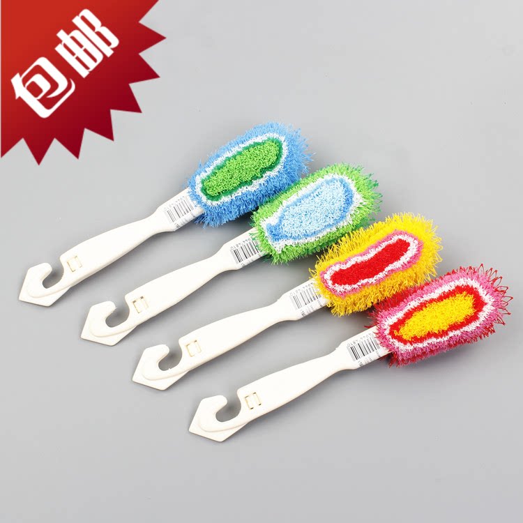 Japan Import Washing Shoe Brush Home Cleaning Double Sided Small Laundry Brush Hard Hair Long Handle Sneakers Sneakers No Injury Shoes Brush