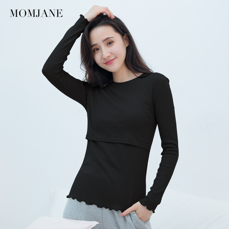 Breastfeeding top long-sleeved bottoming go out breastfeeding clothes spring and autumn wear postpartum fashion slim trendy hot mom winter