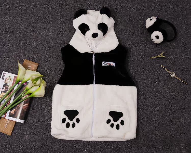 Mùa xuân và mùa thu quốc gia Hàn Quốc Trẻ em Panda Vest Trẻ em Quần áo Hoạt hình Vest Cha mẹ Panda Masts áo gile cho bé giá tốt