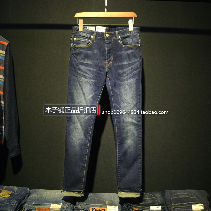 正品代购lee 2017秋冬新款男士修身小脚弹力牛仔裤L157221VJ4RP