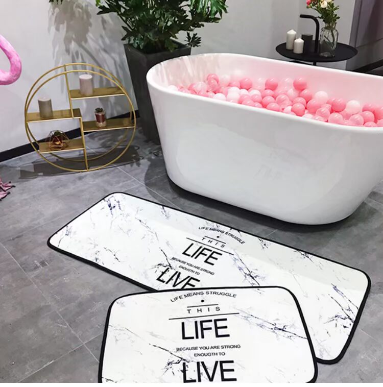Mô hình đá cẩm thạch Bắc Âu thời trang mat phòng ngủ đầu giường chân dài pad phòng tắm cửa cửa thảm mat thảm trải sàn cho bé