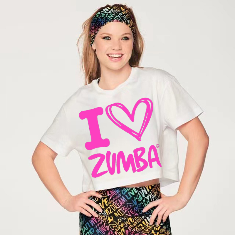 Zwzb Brand Fitness Clothing Casual Sports Dance All-Cotton Short-Sleeve T-Shirt Crop Top New Style