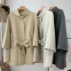 Temperament style! Cape lace-up wool coat