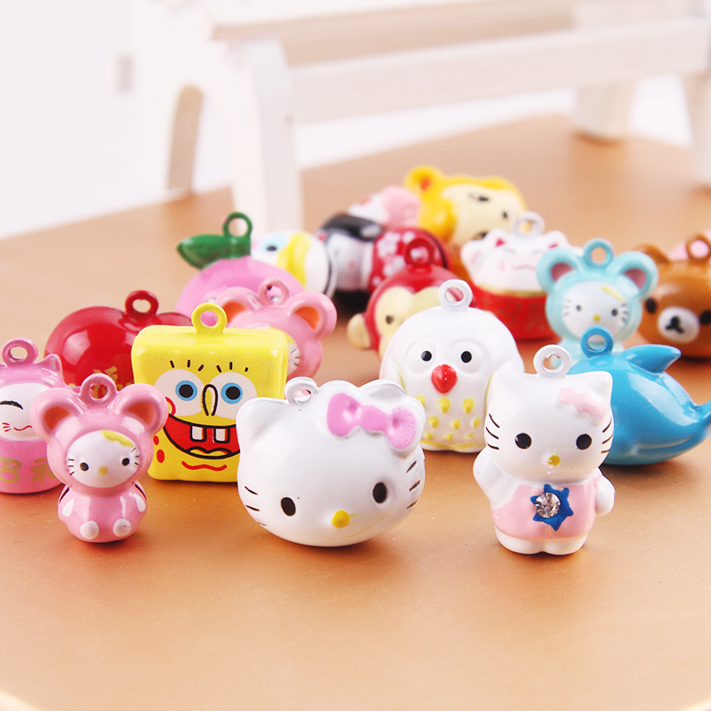 Cartoon Bell Diy Hand Condensed Necklace Accessories Baby Handmade Necklace Accessories Bell Dang DIY Material Copper Bell Pendant Pendant