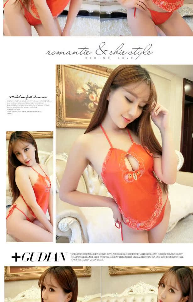 Cao cấp thêu cổ điển gợi cảm nữ dudou cám dỗ người lớn đồ lót gợi cảm trần trở lại váy ngủ hai mảnh phù hợp với mùa đông đồ ngủ cosplay