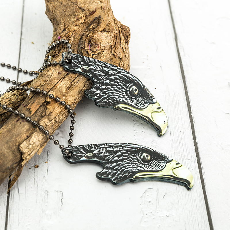 Stainless steel keys hanging eagle head bottle opener portable express knife personality pendant package accessories multi-function hanging
