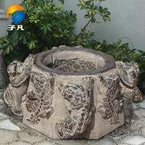 Wellhead well ring stone cover old round courtyard home stone ornaments new blue stone antique outdoor marble