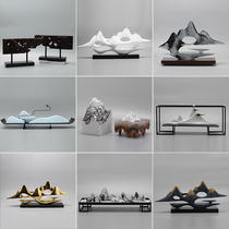 Modern new Chinese rockery ornaments Zhaoguan office home crafts model room interior soft decorations