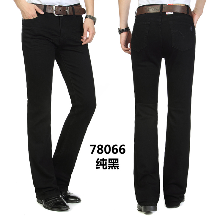 Mùa xuân và mùa hè phần mỏng nam eo micro-horn jeans stretch slim quần pháo sáng denim micro-chuông quần