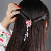 Ancient wind headdress clip freshwater pearl flower hairclip girl hipster semi-tie hair vintage National style hair ornaments female