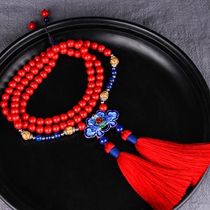 National Wind Necklace Long Style Retro Woolen Sweater Chain Red Streaming Suzhu Sands Jingtai Blue Flowers Accessories Hanging decorations