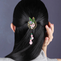 Chinese style hair accessories clip headwear ancient style hairclip pink adult side clip top clip one-word clip bangs Joker girl