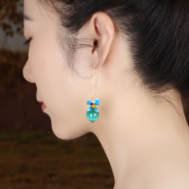 Retro hipster earrings antique earrings long earrings female temperament thin face winter ethnic style