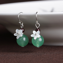 Ethnic style Mori earrings short female retro Cold Wind small earrings fresh and exquisite Super fairy mini antique earrings