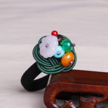 Retro style Chinese knot head rope hand woven hair rope Hairband personality accessories winter new female leather band hair accessories