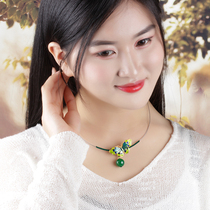 Ancient style jewelry Hanfu collar collar butterfly neck chain retro womens autumn and winter short ethnic style collarbone necklace accessories