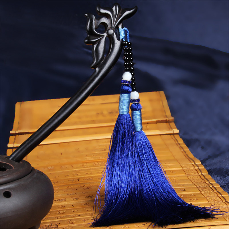 Black sandalwood hair Hairpin Flowing Su Silk Thread Rocking Disc Hair accessories Ancient wines Hairpins Retro Wood Hairpins National Wind Hair Accessories