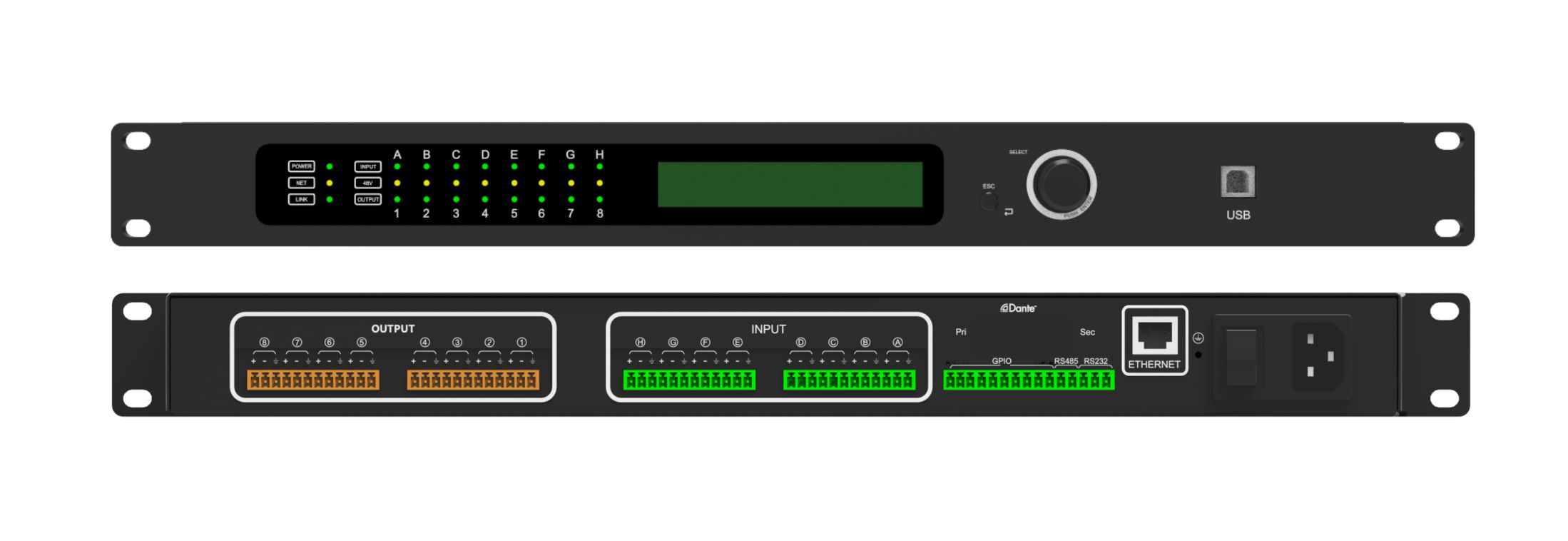 Digital media matrix audio processor 8 in 8 out digital audio processor media matrix 16X16 conference