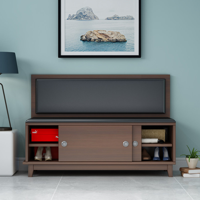Shoe changing stool home door Nordic shoe cabinet can sit new Chinese style sofa stool living room solid wood shoe stool storage cabinet