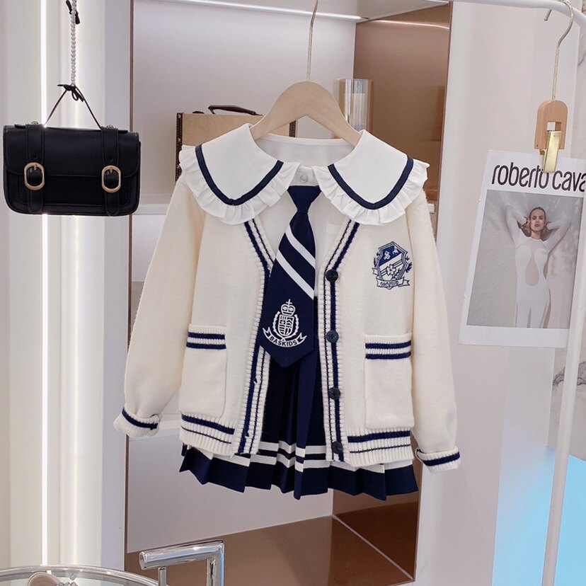 Girl Ocean Dress Suit 2022 Spring Autumn Clothing New Shirts Open Shirts 100 Pleats Princess Academy JK Uniforms Spring Dress