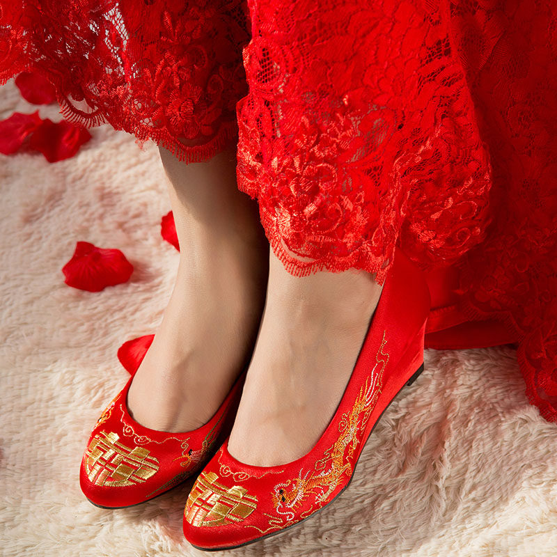 Eloise Chinese style wedding shoes pumps wedding shoes wedding heels dragon and phoenix shoes hedge clothes red bride wedding shoes