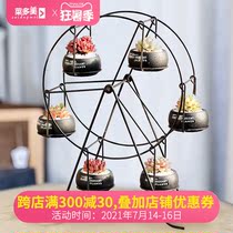 Ferris wheel Cement succulents European fashion creative ornaments Indoor creative simple cute meat combination potted plants