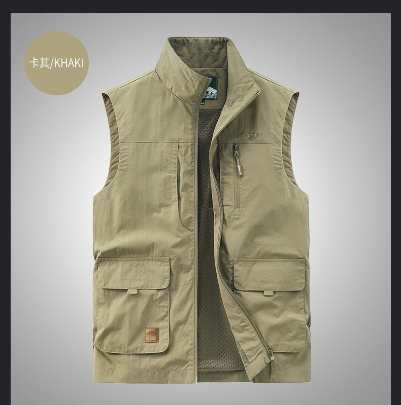 Жилеты 春季马甲男春秋薄款户外休闲多口袋工装背心男士宽松立领马夹定制 P.p.ok