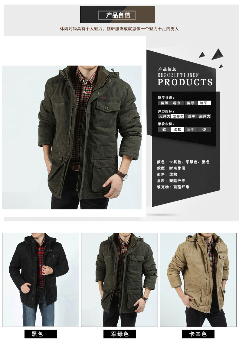 Blouson hiver pour homme ZHAN en Coton - Ref 3114924 Image 11