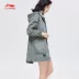 Li Ning trench coat 2019 mùa xuân nữ dài phần áo gió mới áo khoác thể thao giản dị trùm đầu AFDP034 - Áo gió thể thao áo the north face 2 lớp Áo gió thể thao