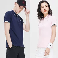 Li Ning áo sơ mi nam tay ngắn POLO áo sơ mi nam và nữ có cùng một đôi áo thể thao nửa tay áo thường ngày APLP005 - Áo polo thể thao ao thun polo