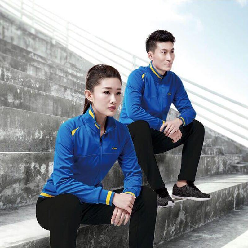 Li Ning mua bộ đồ thể thao nam và nữ áo khoác đôi 2018 mới bộ đồ thể thao quần dài tay phù hợp - Thể thao sau quần áo chạy bộ nike