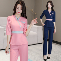 2021 New Beautician Beauty Salon Workwear Wellness Hall Uniform Spa Gallery Work Clothes Mid Sleeve Autumn Winter Long Pants