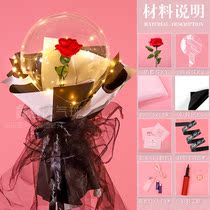 Bag Bouquets Material Full Range Balloon Rose Material Bag Table White Valentines Day Gifts With Light Gifts Balloon Flowers
