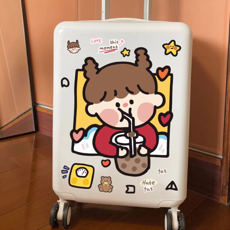 Suitcase sticker waterproof without glue cartoon cute little bear suitcase pull-lever case wall decoration applid waterproof