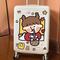 Suitcase Sticker Waterproof without glue Cartoon Cute Little Bear Suitcase Pull Rod case wall Decorative Sticker waterproof