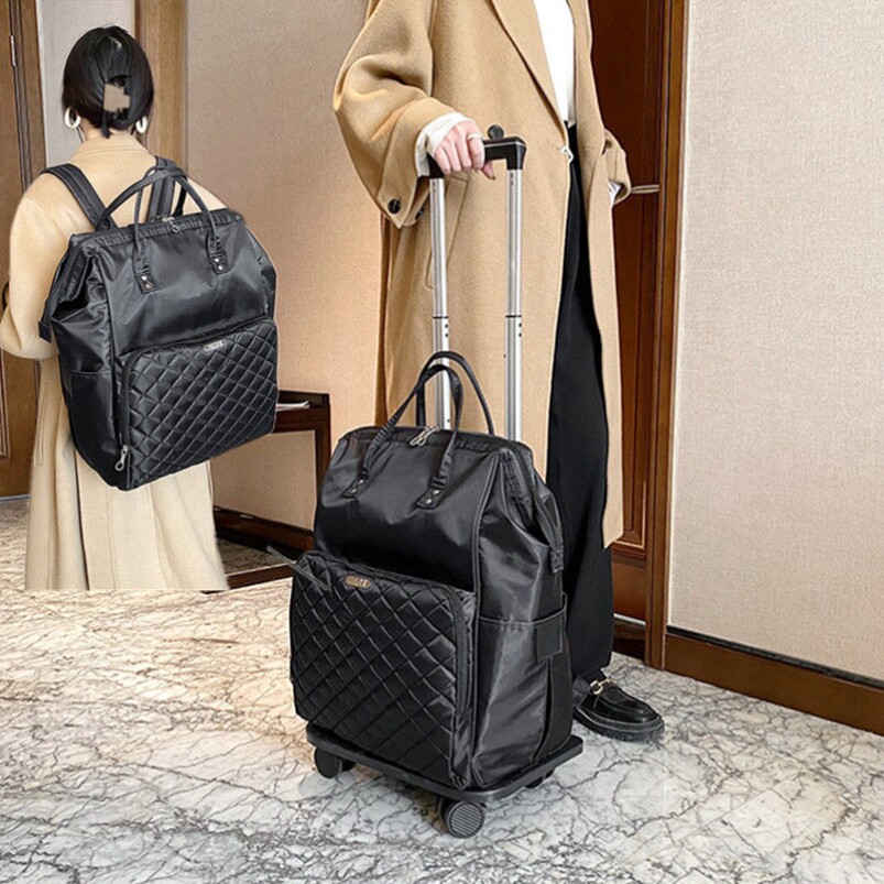 Luggage bag with pulley detachable travel Shoulder Bag Pull Rod Luggage Bag Bag Double Shoulder Back Large Capacity Waterproof Luggage