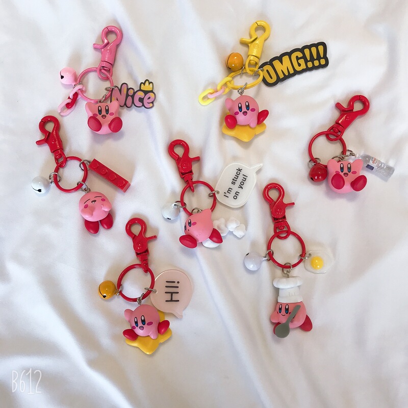 Kirby Bag Charm ins Japanese Style Bag Creative Keychain Fairy Charm Backpack Cartoon Doll