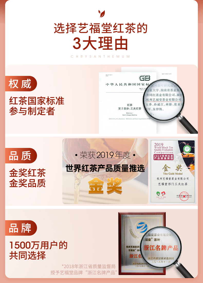 艺福堂 特级浓香型 祁门红茶礼盒 200g 图5