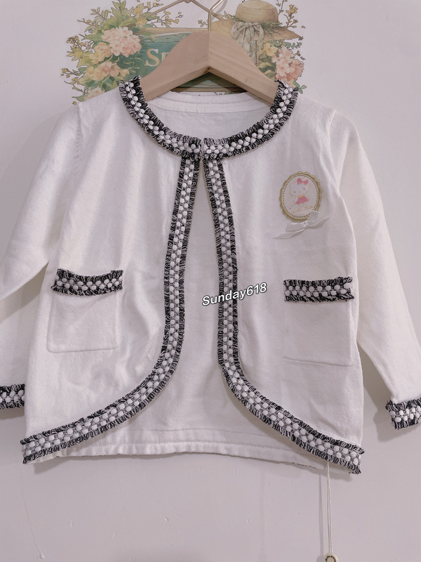 Kt Cat Sanrio Co-Branded Girls' Spring and Autumn Knitted Cardigan Jacket, Sizes 80-120 Kt Cat Sanrio Co-Branded Girls' Spring and Autumn Knitted Cardigan Jacket, Sizes 80-120