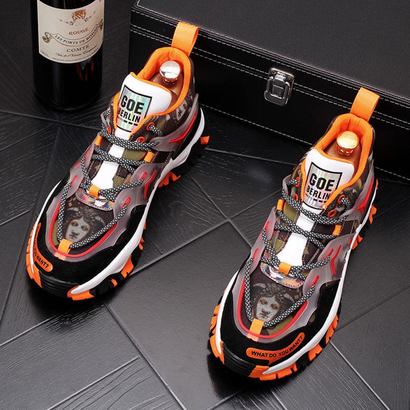 Harbor Feng Daddy Shoes Men in the Current Bayu Han Edition Red Super Fire Summer Breakthrough Increased Sports Running Men's Shoes