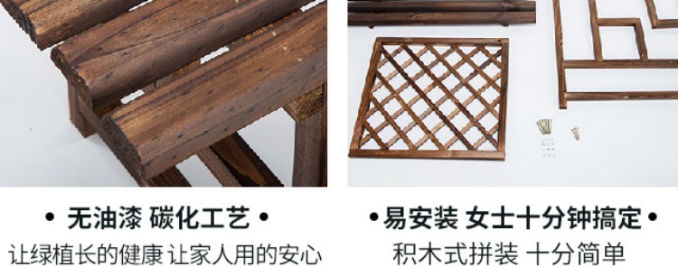 Ban công nhiều lớp chống ăn mòn hoa gỗ kệ phòng khách trong nhà sàn đứng vững chắc bằng gỗ bước thịt chậu giá - Kệ mẫu kệ gỗ