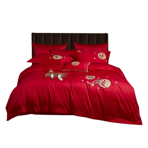 盛宇 Хлопковый комплект, с вышивкой, постельные принадлежности, 4 предмета, дракон и феникс