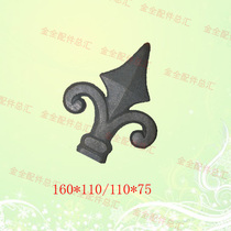 Iron gun head spot supply iron decoration material pig iron spear tip accessories cast iron tip manufacturers hot sale