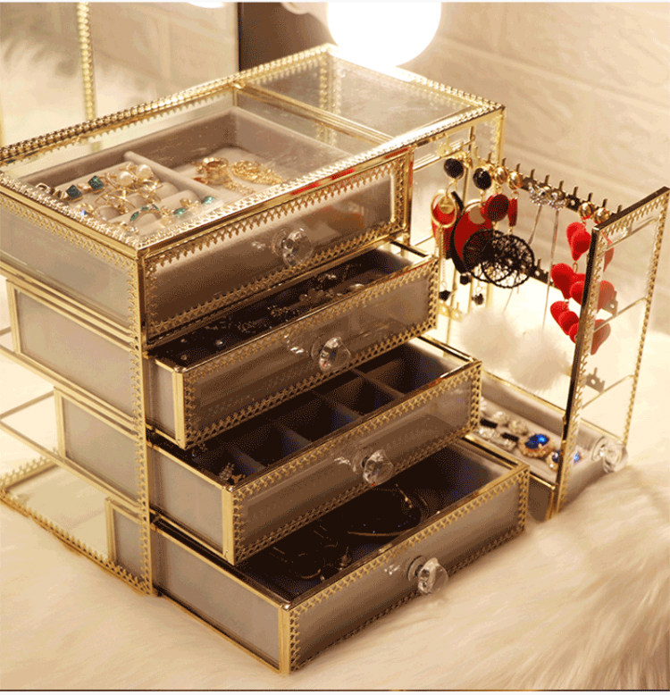 Highly thickened acrylic pack Jewelry Containing box minimalist earring ear pin hairpin hairpin Multi-layer Baise Box