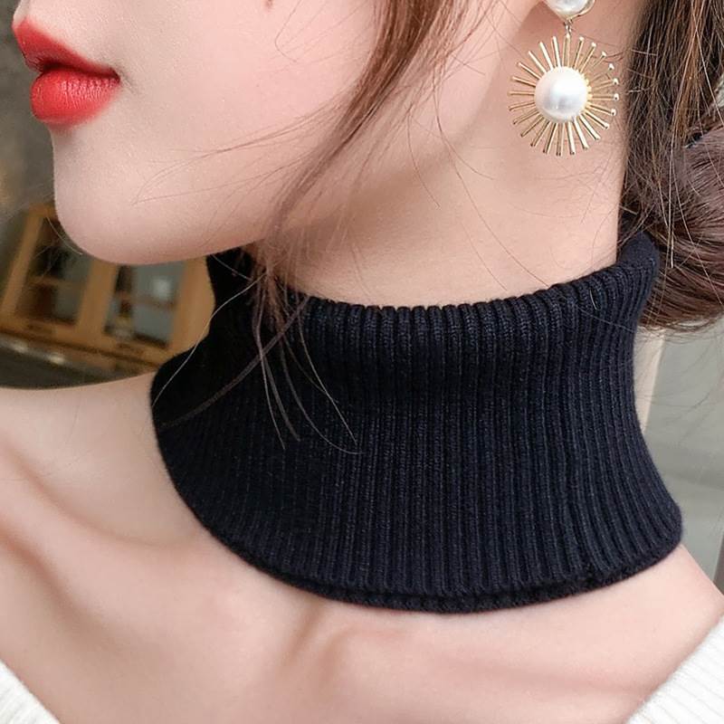 High-End Cashmere Neck Warmer Scarf for Men and Women, Autumn and Winter Warm Knitted Fake Collar Wool Neckband