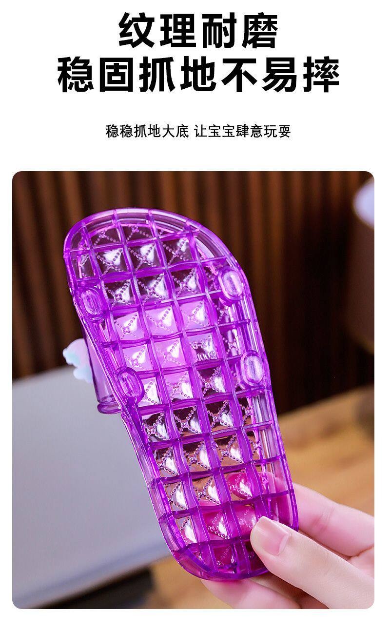 亲子儿童水晶女童凉拖鞋不臭脚防滑可爱软底室内外穿透明沙滩拖鞋 — 7