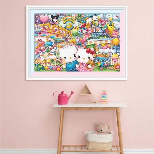 KS вышивка крестиком, новинка 2024 года, мультяшная анимация, самовышивка, ручная работа, вышивка нитками, детская комната, спальня, парк развлечений с котенком