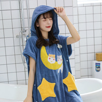Comic Flute With Hat Cartoon Cape Coral Suede Suction Water Bath Skirt Home Adult Home Tandem Hat Bathrobe Bathrobe