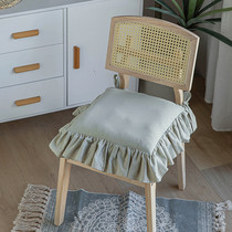 Thickened Office Butt cushion Student Dormitory Bushel Cushion Simple pure color tatami lace cushion pure cotton chair cushion